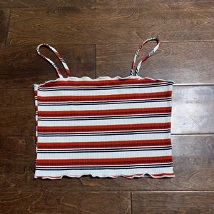 tillys striped tank top red black and white